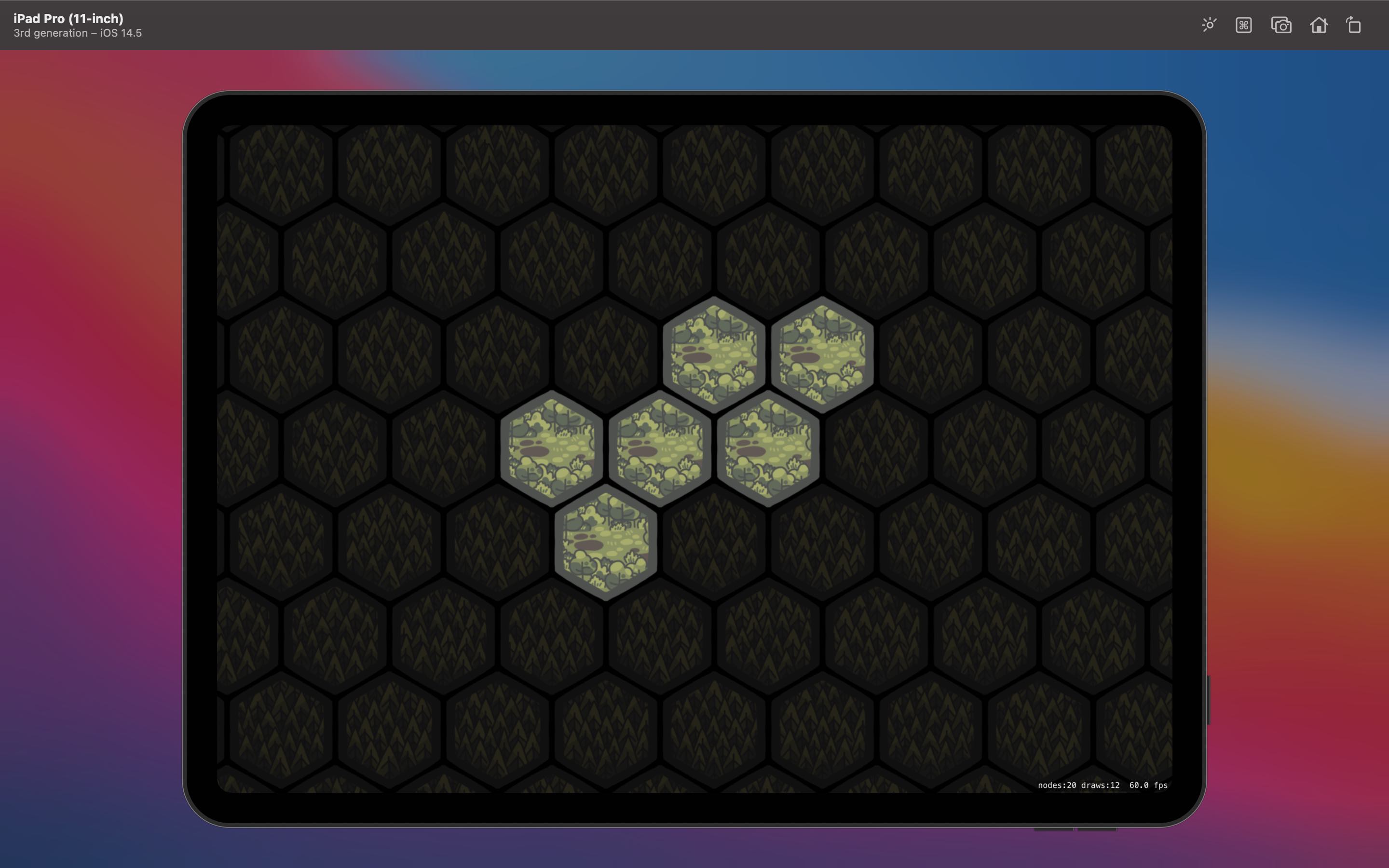 Darkening the surrounding tree tiles using a colour blend