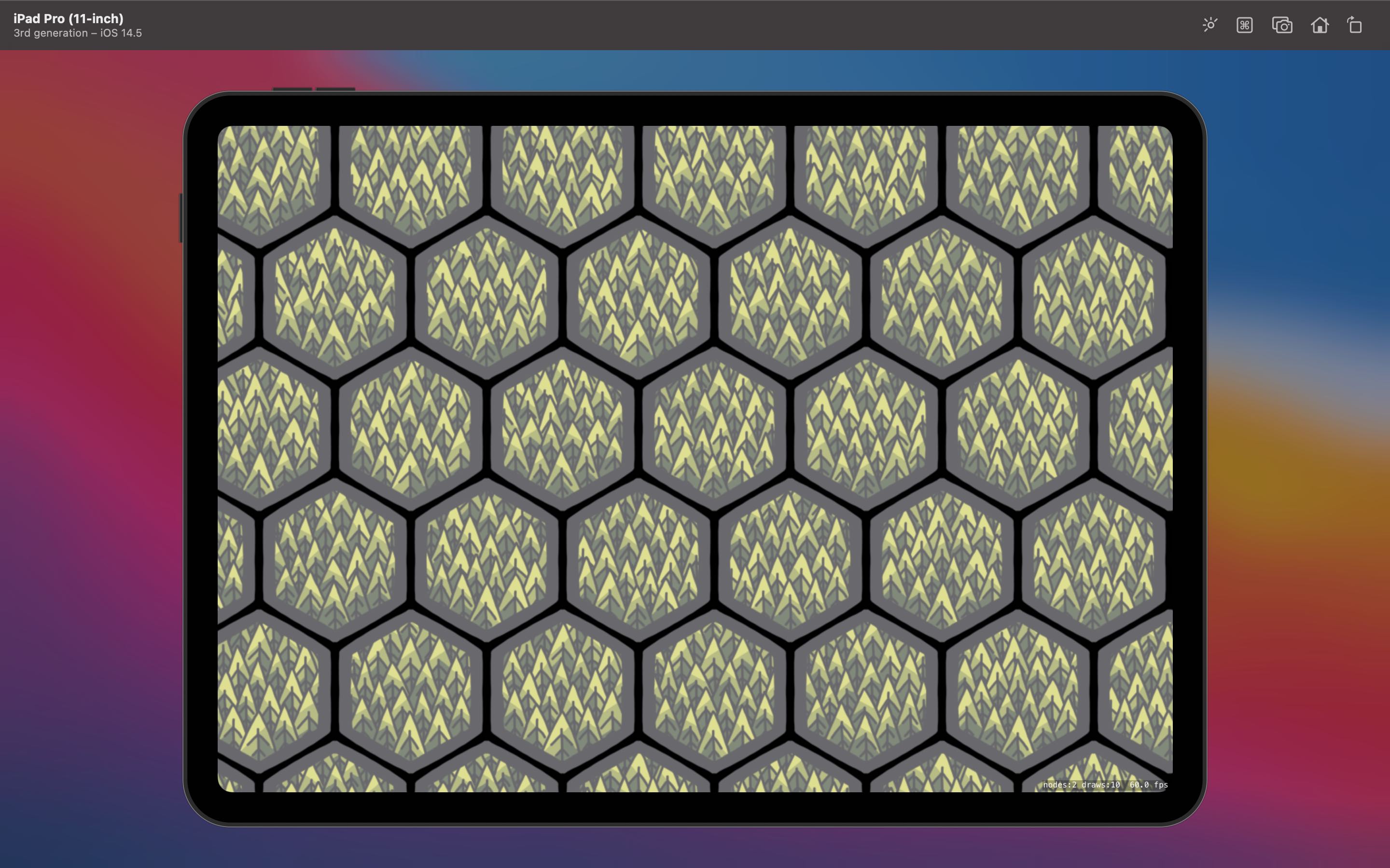 A hex grid with randomly distributed forest tiles